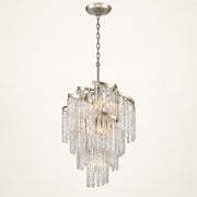 Mont Blanc chandelier in modern silver leaf on a warm ivory background
