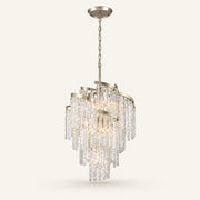 Mont Blanc chandelier in modern silver leaf on a warm ivory background